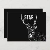 De herten, vrijgezellenfeest uitnodiging per ansic (Voorkant / Achterkant)