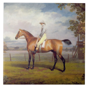 De hertog van Hamilton's Disguise met Jockey Up Tegeltje