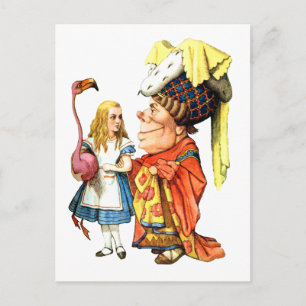 DE HERTOGIN GEEFT LES AAN ALICE FLAMINGO CROQUET BRIEFKAART
