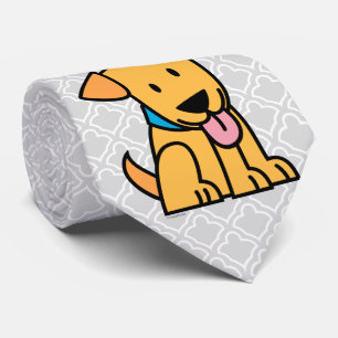De het puppyhond van de labrador zit gouden leuk stropdas