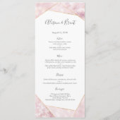 De het roze gouden geometrische Menu van het (Voorkant)