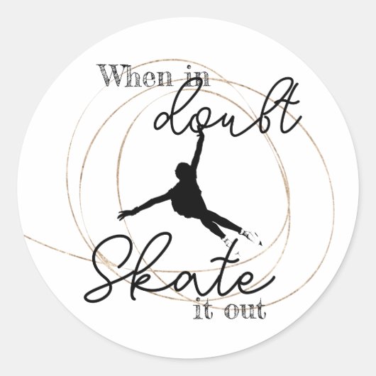 De het schaatsen van het cijfer citaatsticker "Sch Ronde Sticker (Voorkant)
