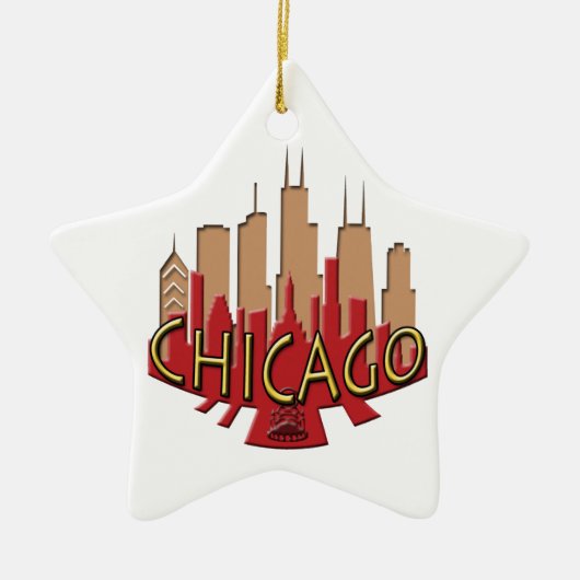 De hete Horizon van Chicago newwave Keramisch Ornament (Voorkant)