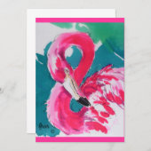De hete Invitaties van Flamingo "sparen de Datum" Save The Date (Voorkant / Achterkant)