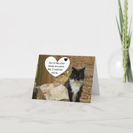 De hete Kat Valentijn van de Muis Feestdagen Kaart (Voorkant)