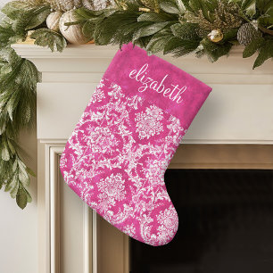 De hete Roze Tekst van de Douane van het Patroon Kleine Kerstsok