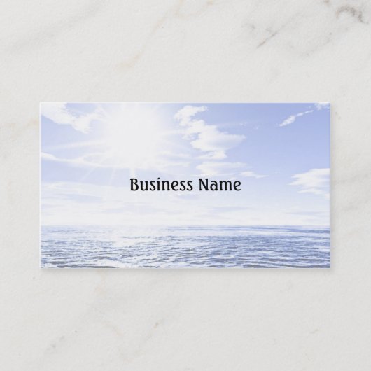 De hete zon boven de oceaan visitekaartje (Voorkant)
