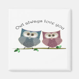 De hibou amour toujours vous, aimant mignon de