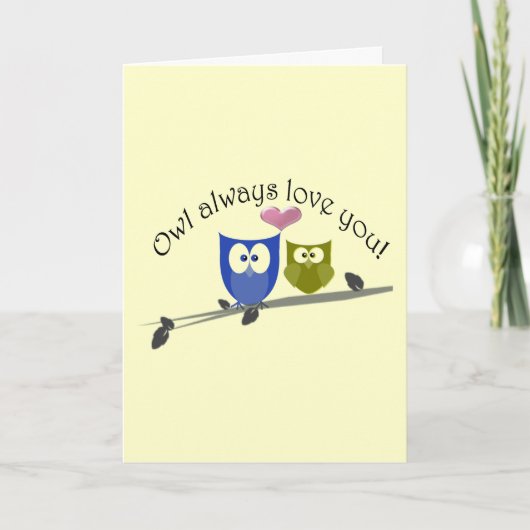 De hibou amour toujours vous !  Carte de voeux de (Devant)