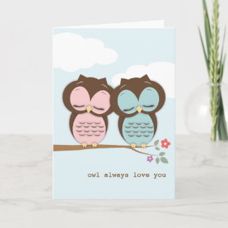 De hibou amour toujours vous carte d'inséparables