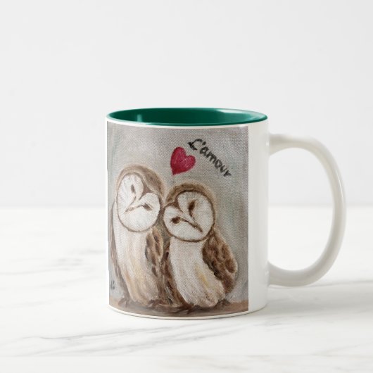 De hibou amour toujours vous tasse à deux tons (Droit)