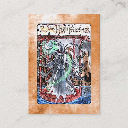 De High Priestess Tarot Card Visitekaartje (Voorkant)