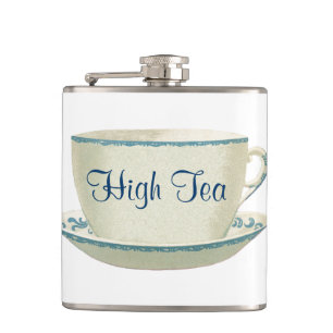 De High Tea Time Blue Tea Cup voor vrouwen verzwak Heupfles