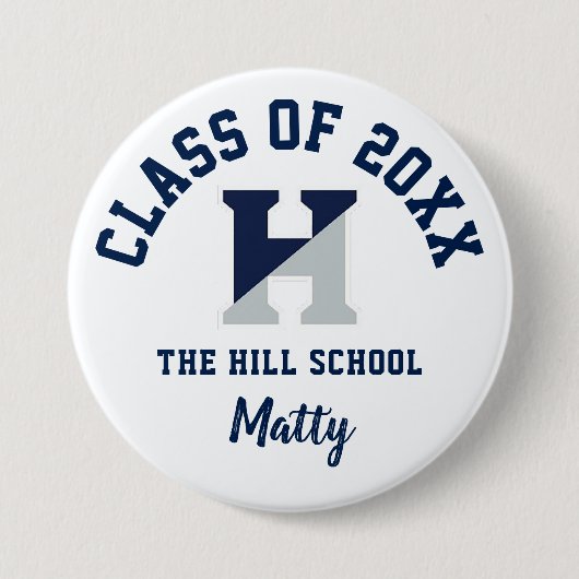 De Hill School Button Logo Custom gepersonaliseerd (Voorkant)