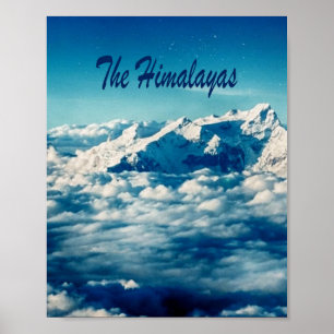 De Himalaya bergen met tekst Poster