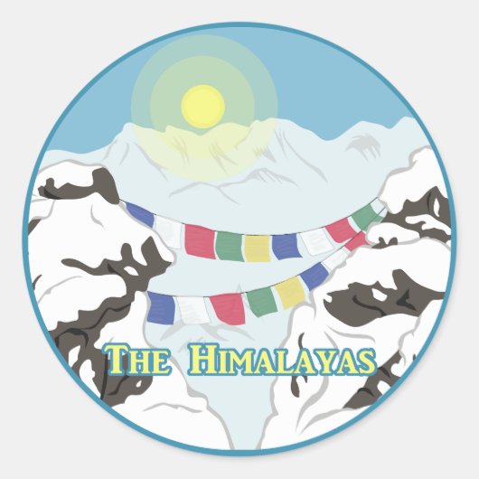 De Himalaya Ronde Sticker (Voorkant)