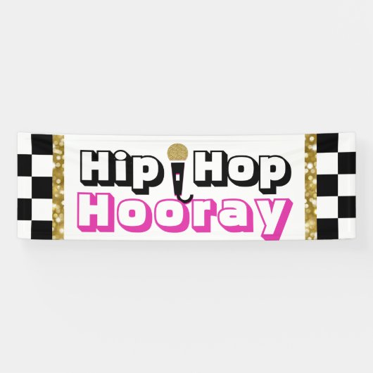 De hip hop bannière de baby shower hourra {fille} (Horizontal)