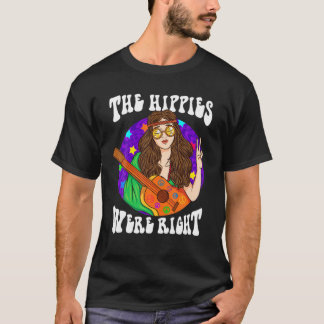 De hippies waren juist grappig vredesontwerp t-shirt