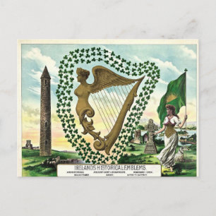De historische emblemen van  Ierland Briefkaart