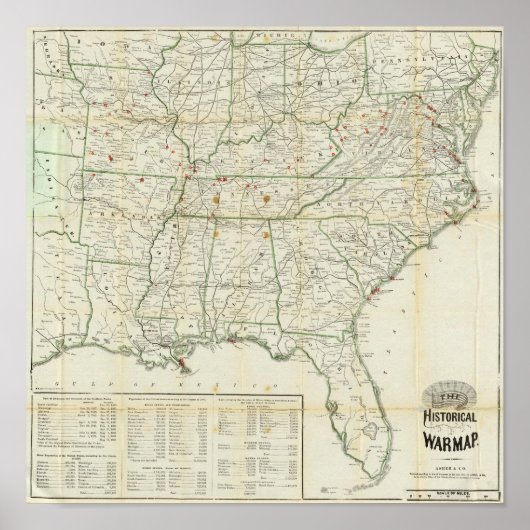 De historische oorlogskaart poster (Voorkant)