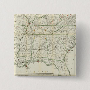 De historische oorlogskaart vierkante button 5,1 cm