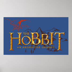 De Hobbit Logo over bergen Poster