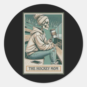 De Hockey Moeder Skelet Tarotkaart (1) Ronde Sticker
