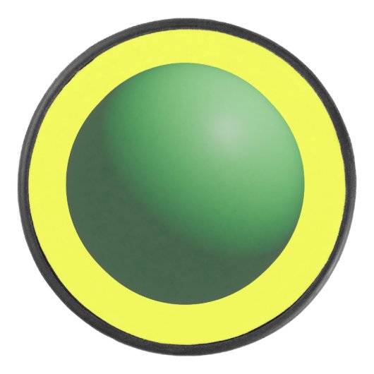 De Hockey Sphère verte sur palet jaune (Devant)
