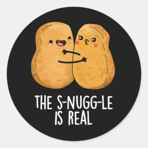 De hoek is echt grappig, nugget pun Dark BG Ronde Sticker