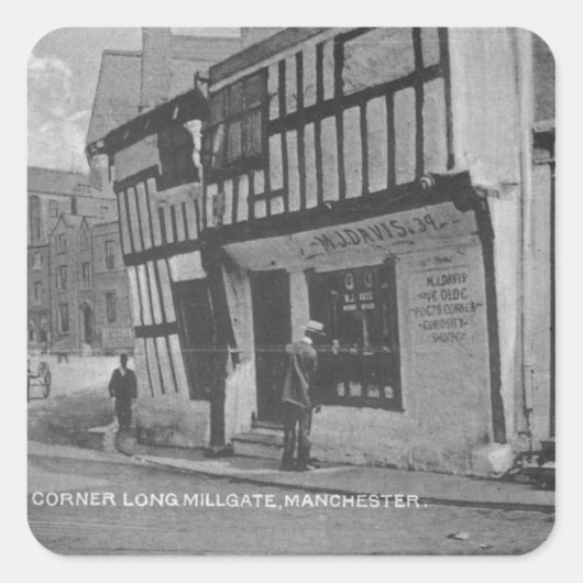 De hoek van de dichter vierkante sticker (Voorkant)