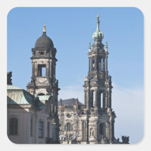 De hofkirche (Hofkerk) Dresden Vierkante Sticker