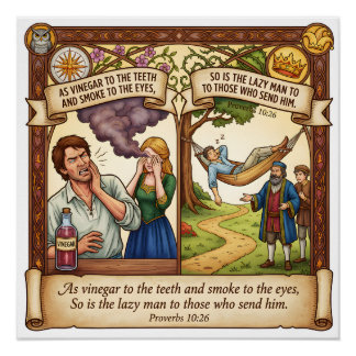 De Hoge Kosten van Luiheid - Spreuken 10:26 Perfect Poster