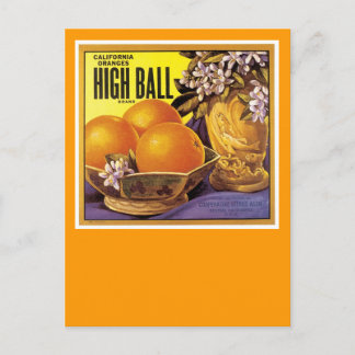 De hoge Sinaasappels van Californië van de Bal Briefkaart