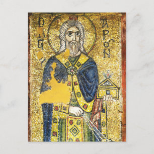 De Hogepriester Aaron Byzantijnse mozaïek icoon Briefkaart