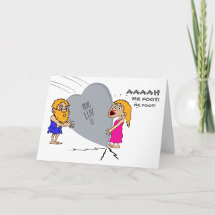 De Holbewoner van Valentijn Feestdagen Kaart