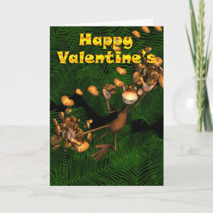 De holdingshart van de Aap van Valentijn Feestdagen Kaart