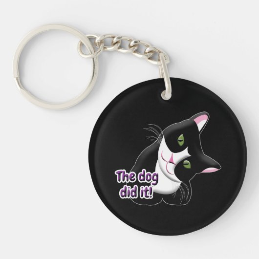 De hond deed het Cat Sleutelhanger (Voorkant)