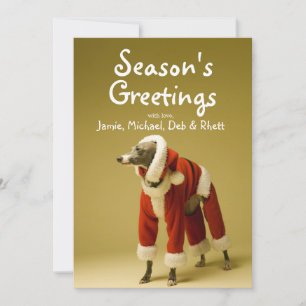 De hond draagt kleren 2 van Kerstman Feestdagenkaart