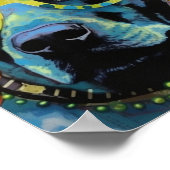 De hond in de Poolse Dot Glasses Poster (Hoek)