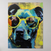 De hond in de Poolse Dot Glasses Poster (Voorkant)