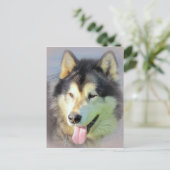 De Hond Malamute van Alaska Briefkaart (Staand voorkant)