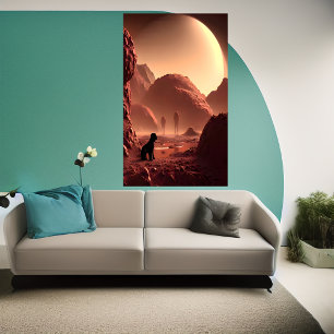 De hond op Mars AI Art Poster