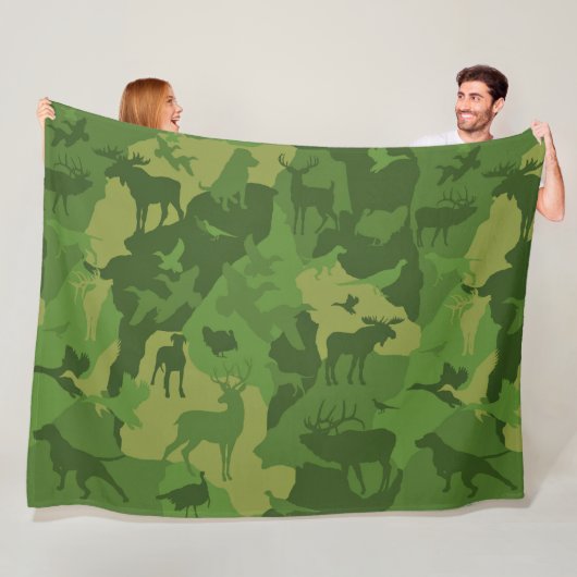 De hond van Cammo Fleece Deken (In situ)