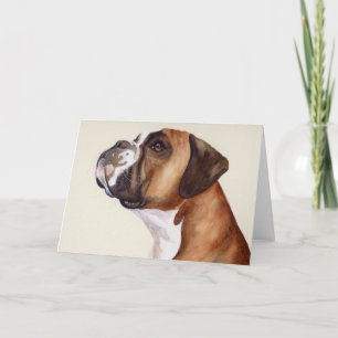 De Hond van de bokser die in Watercolour wordt Feestdagen Kaart