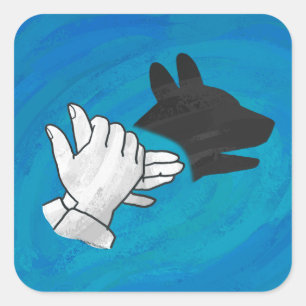 De Hond van de schaduw op Blauw Vierkante Sticker