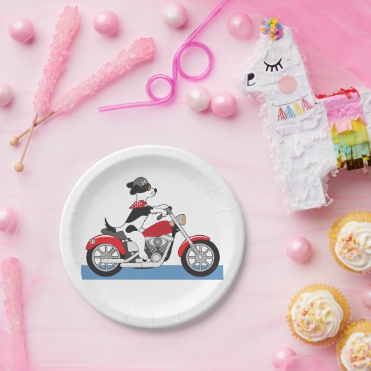 De Hond van het motorrijden Papieren Bordje (Feest)