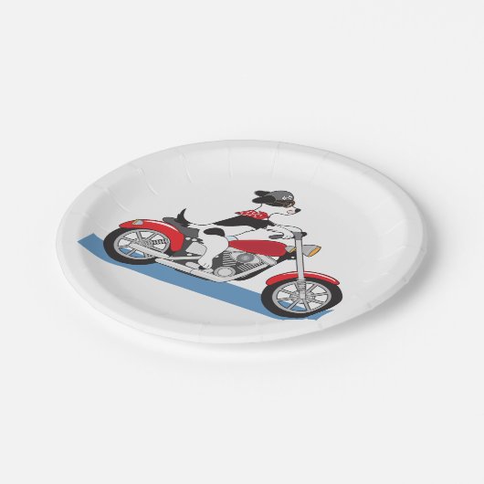 De Hond van het motorrijden Papieren Bordje (Gekanteld)