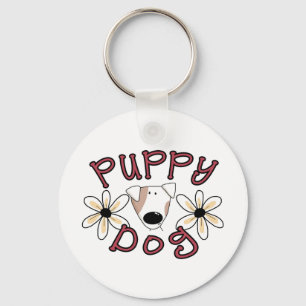 De Hond van het Puppy van bloemen Sleutelhanger