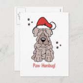 De Hond van Sharpei van Kerstmis Feestdagenkaart (Voorkant / Achterkant)