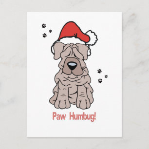 De Hond van Sharpei van Kerstmis Feestdagenkaart